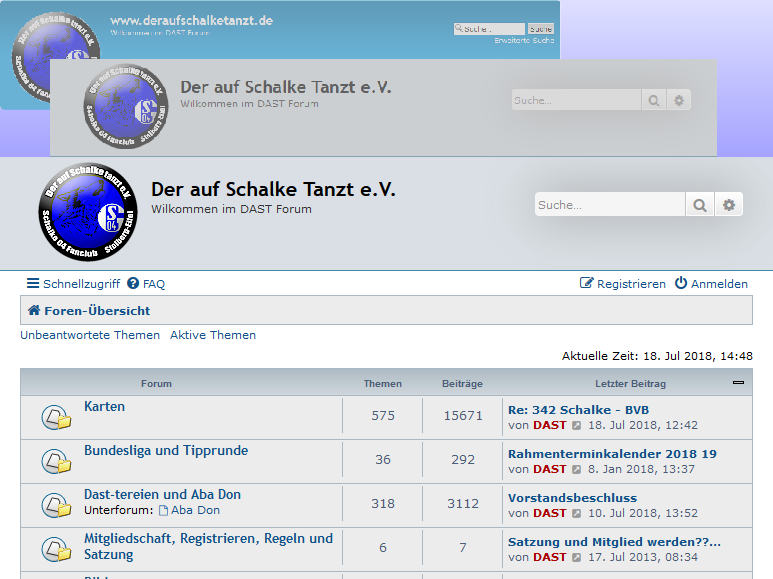 Neuinstallation des Forums nach Datenbank-Problemen.